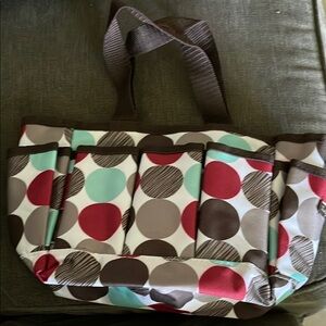 Thirty-one Mini Organizer Tote, Stylish Polka Dot design with  5 pockets